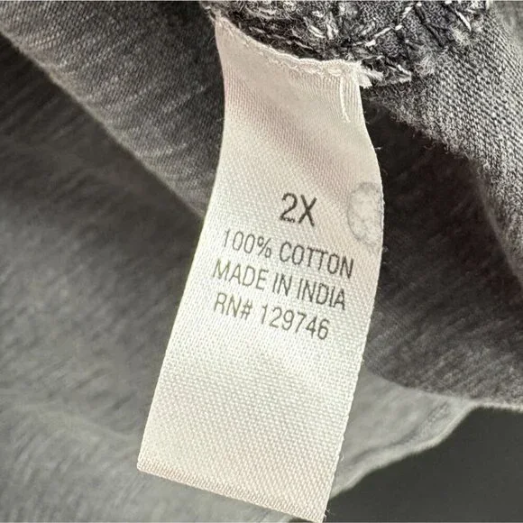 Bit & Bridle Women's Sleeveless Top 2X Gray 100% Cotton - Picture 4 of 7